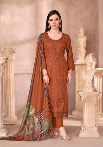 Maslin Silk Embroidered Salwar Kameez