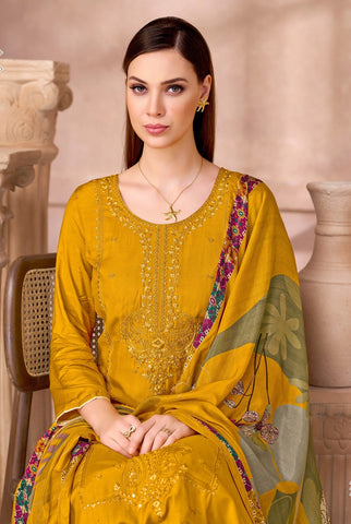 Maslin Silk Embroidered Salwar Kameez