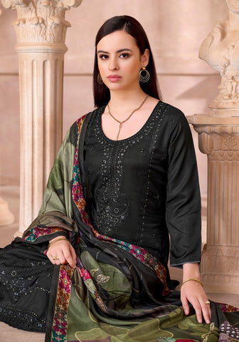 Maslin Silk Embroidered Salwar Kameez