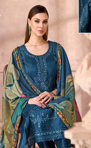 Maslin Silk Embroidered Salwar Kameez