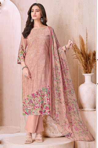 Shimmer Maslin Silk Printed Embroidered Salwar Kameez