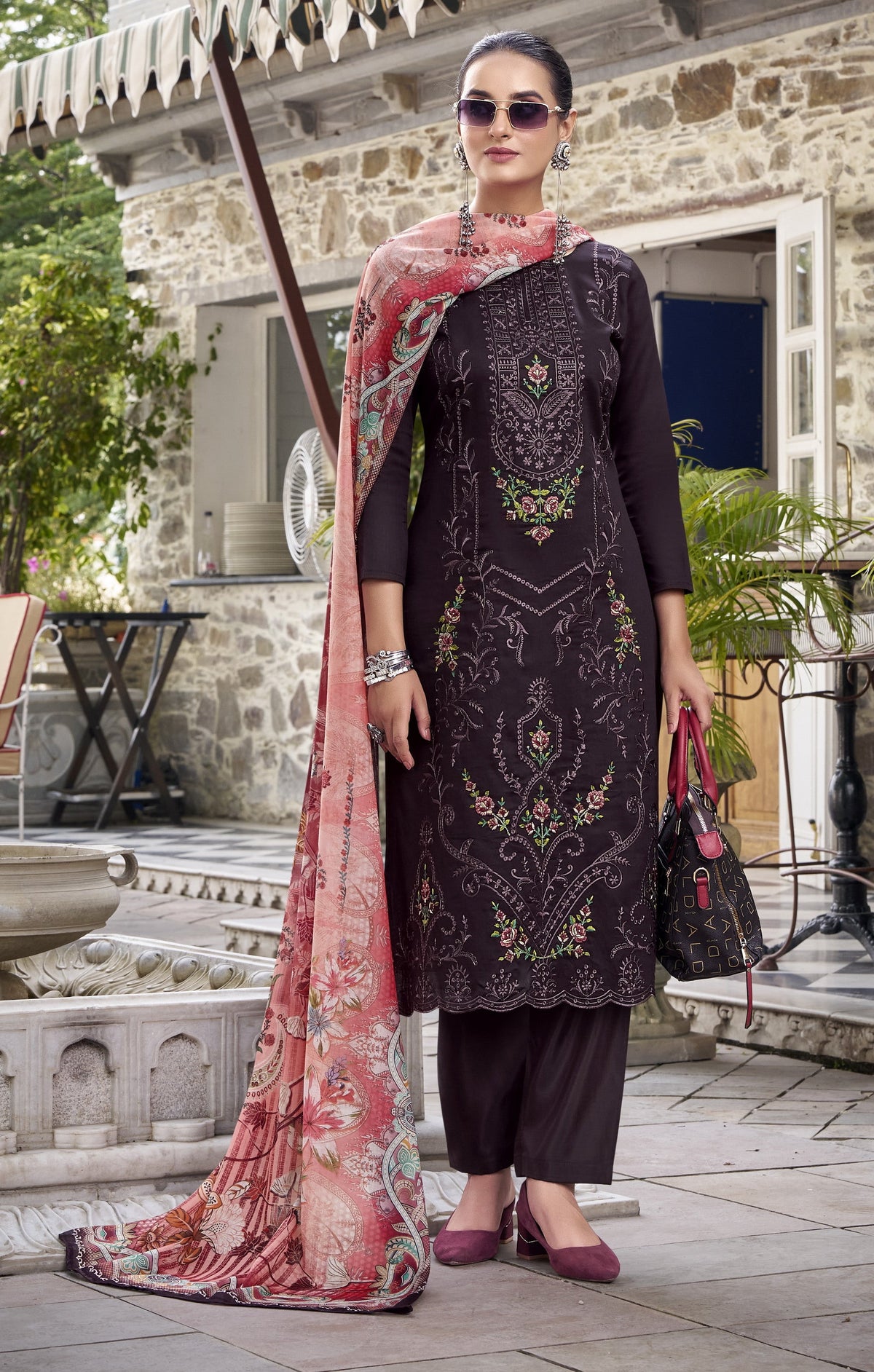 Ambarlyn Premium Cotton Salwar Kameez – Embroidered with Cutwork Border