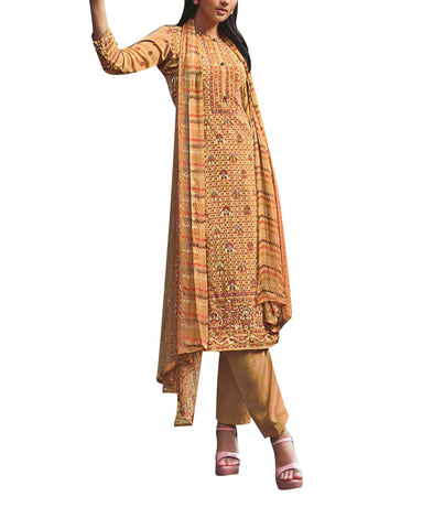 Ambarlyn Semi Formal Royal Crepe Printed Salwar Kameez Suit with Chiffon Dupatta (CRPSK BESHA940)