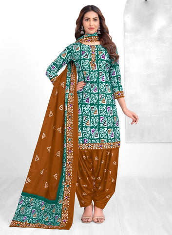 Cotton Printed Embroidered Salwar Kameez