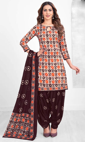 Cotton Printed Embroidered Salwar Kameez