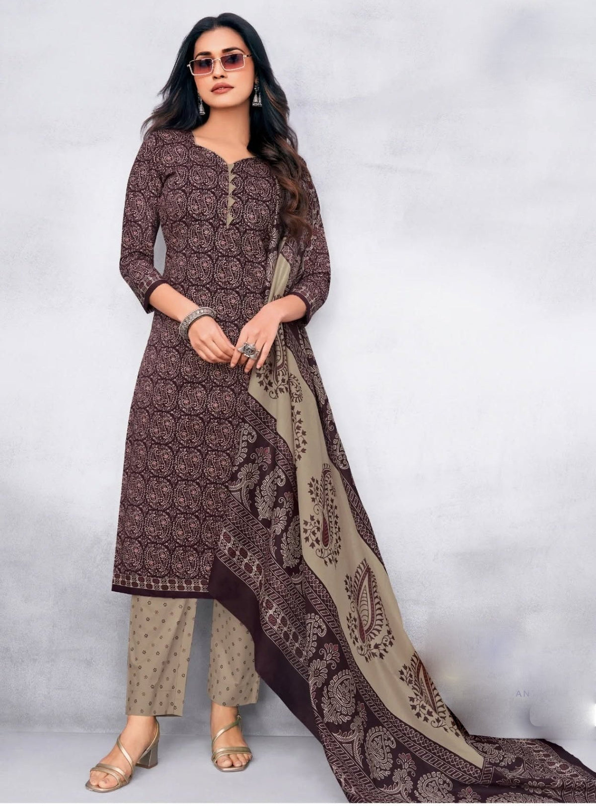 100% Cotton Jaipuri Printed Salwar Kameez Suit