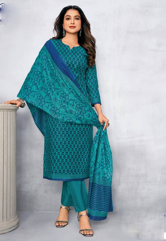 100% Cotton Jaipuri Printed Salwar Kameez Suit