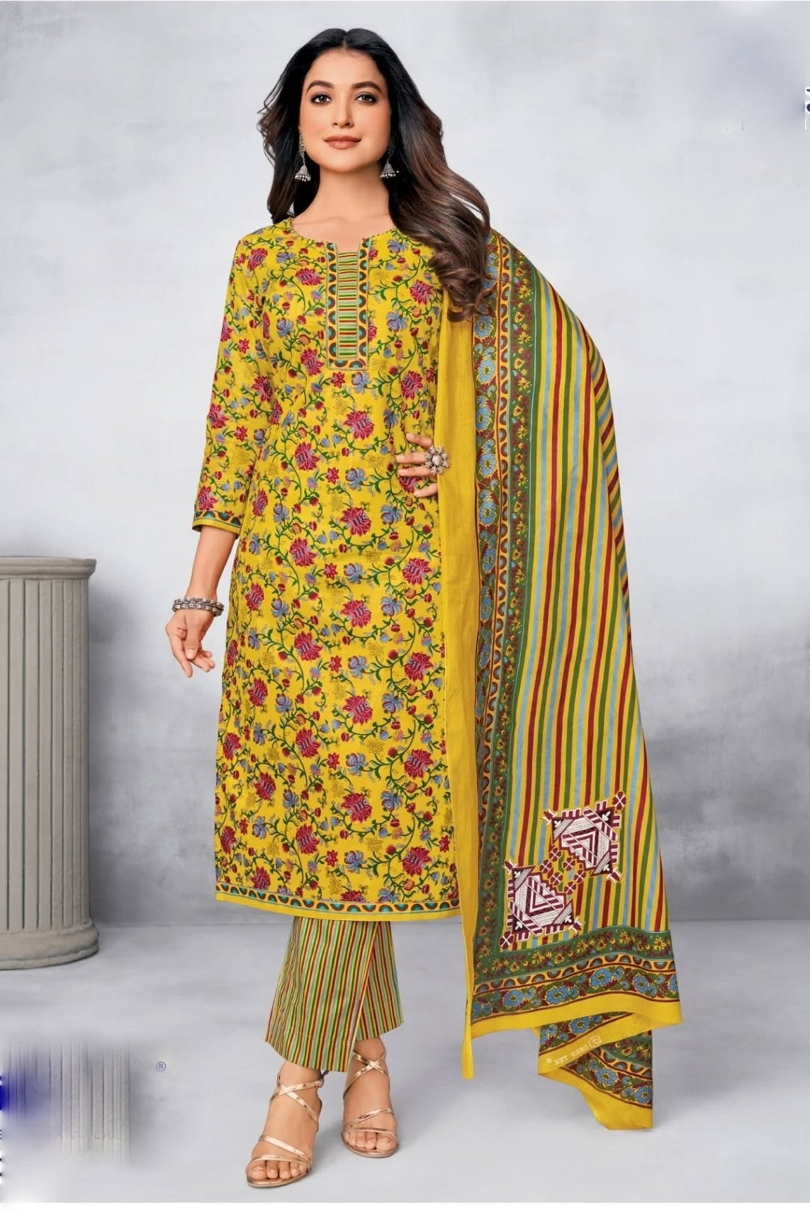 100% Cotton Jaipuri Printed Salwar Kameez Suit