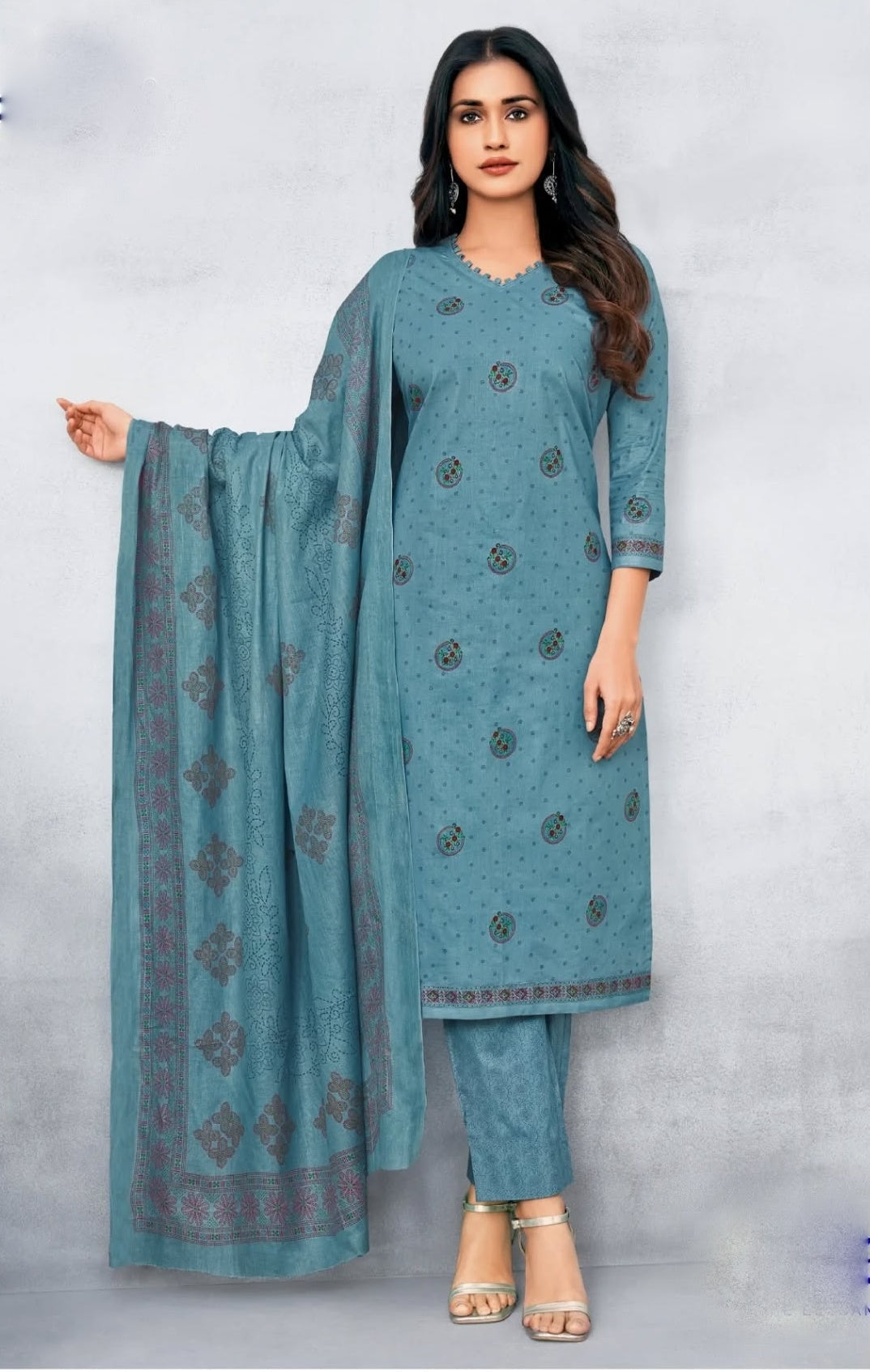 100% Cotton Jaipuri Printed Salwar Kameez Suit
