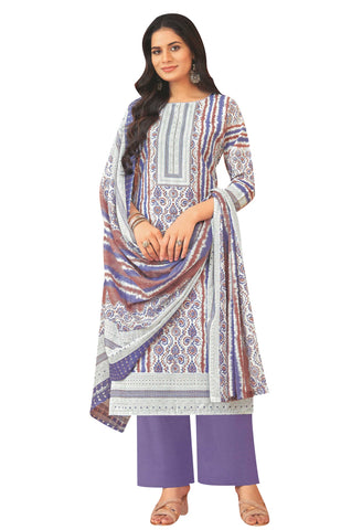 Ladyline Casual Women's Cotton Salwar Kameez - Fancy Printed with Palazzo and Lawn Dupatta  CPSK