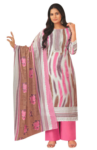 Ladyline Casual Women's Cotton Salwar Kameez - Fancy Printed with Palazzo and Lawn Dupatta  CPSK