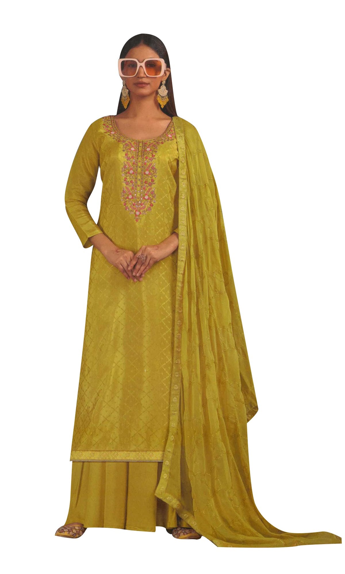 Ambarlyn Partywear Shimmer Jacquard Silk Salwar Kameez Hand Work Embroidered Womens Dress