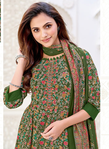 Cotton Printed Embroidered Salwar Kameez