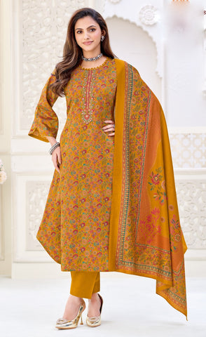Cotton Printed Embroidered Salwar Kameez