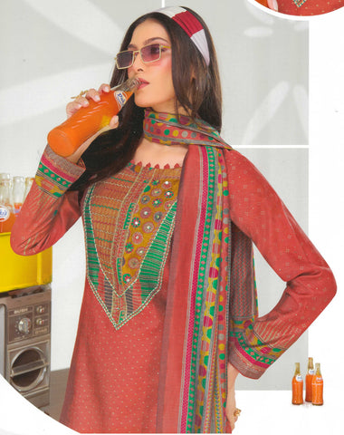 Viscose Silk Printed Embroidered Salwar Kameez Suit Set