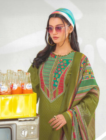 Viscose Silk Printed Embroidered Salwar Kameez Suit Set