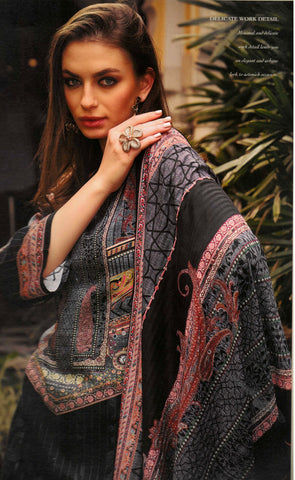Ambarlyn Digital Printed Salwar Kameez in Cotton for Women Cutwork Lace Border Lawn Dupatta CPSK