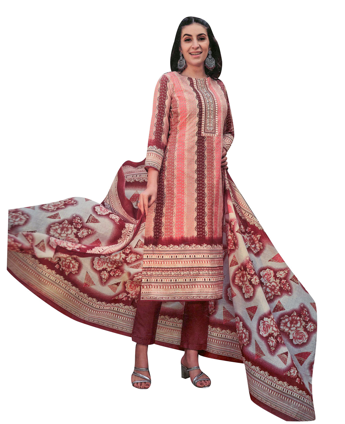 Ambarlyn Casual 100% Cotton Printed Salwar Kameez Suit | Lawn Cotton Dupatta (CPSK ZLK720)