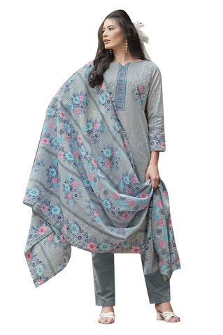 Ambarlyn Casual Women's Cotton Salwar Kameez - Designer Printed with Cotton Print Dupatta