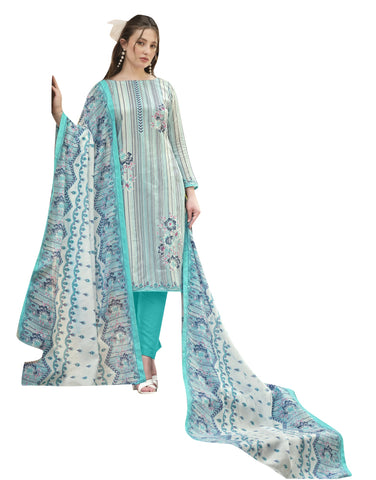 Ambarlyn Casual Women's Cotton Salwar Kameez - Designer Printed with Cotton Print Dupatta