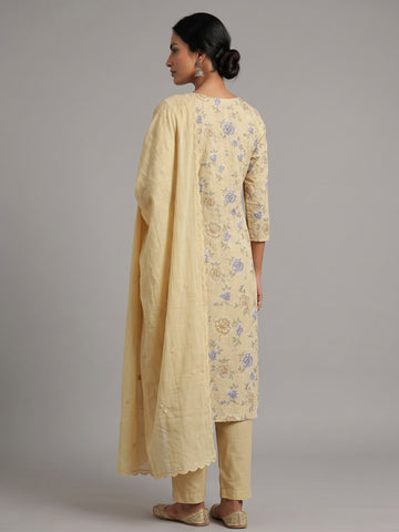 Cotton Printed Embroidered Salwar Kameez Suit Set