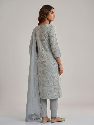 Cotton Printed Embroidered Salwar Kameez Suit Set